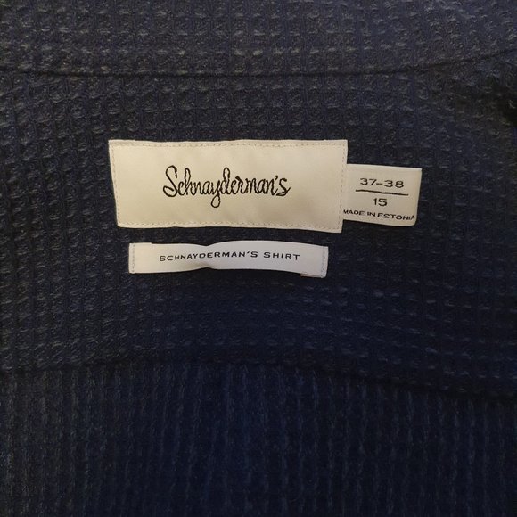 Schnaydermans Navy Wool Waffle Boxy Shirt Jacket - Picture 8 of 8